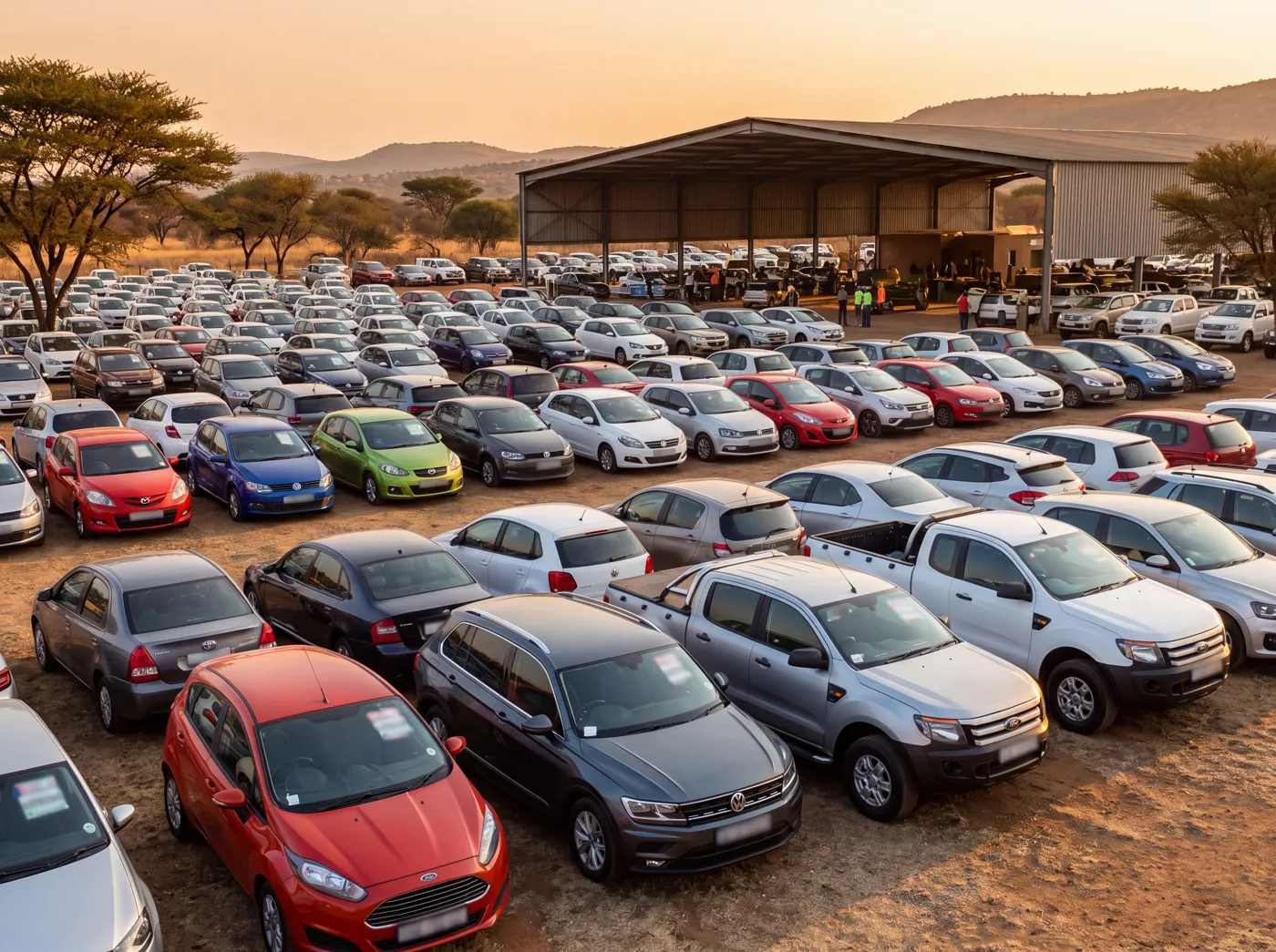 A South African vehicle auction yard